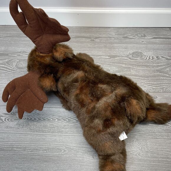 Vintage 1992 MJC PurrFection Moose Plush 20in Brown Floppy Laying Stuffed Animal - Picture 5 of 12